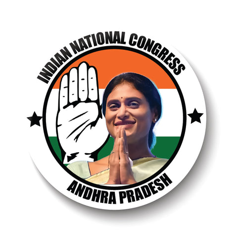Y. S. Sharmila I Indian National Congress I INC I Andhra Pradesh I Pin Badge