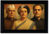 Jawaharlal Nehru Indira Gandhi Rajiv Gandhi I  Indian National Congress I INC I Wall Poster / Frames