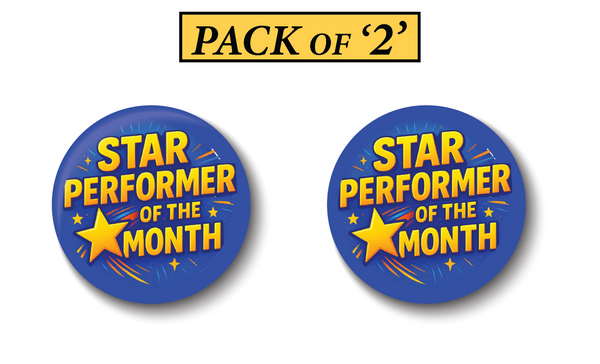 Star Performer of the Month I Office I School I College I Pin Badge PACK of 2