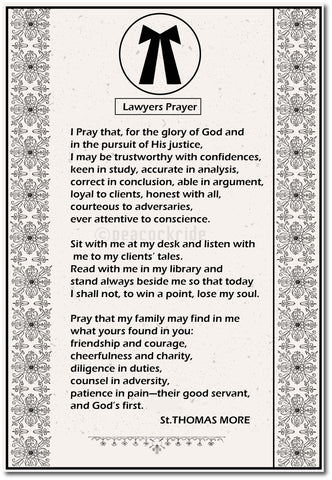 Advocate I Lawyer I Lawyers Prayer I Wall Poster / Frame