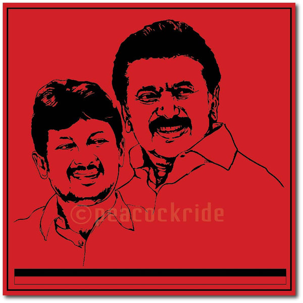 Udhayanidhi Stalin I MK Stalin I DMK I Wall Poster Frame (12X12/Mount/Black Frame/Glass)