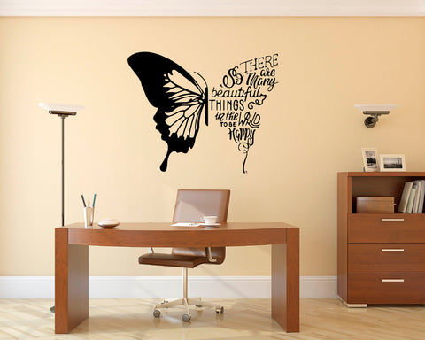 Be Happy I Butterfly Quotes I Wall Decal