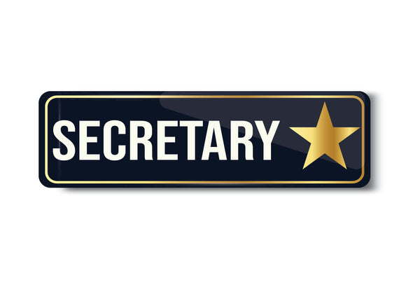 Secretary I School I College I University I Office I Company I Rectangular Pin Badge