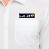 Secretary I School I College I University I Office I Company I Rectangular Pin Badge