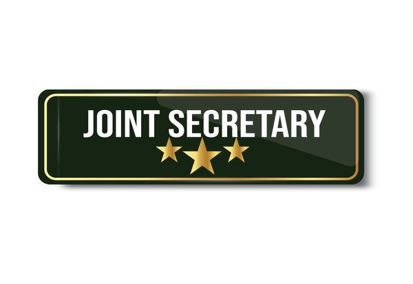 Joint Secretary I School I College I University I Office I Company I Rectangular Pin Badge