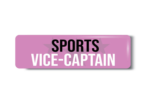 Sports Vice Captain I School I College I Office Rectangular Pin Badge