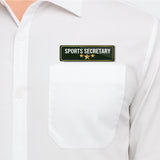 Sports Secretary I School I College I University I Office I Company I Rectangular Pin Badge