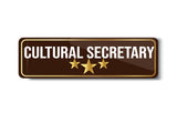 Cultural Secretary I School I College I University I Office I Company I Rectangular Pin Badge