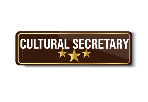 Cultural Secretary I School I College I University I Office I Company I Rectangular Pin Badge