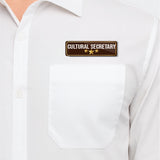 Cultural Secretary I School I College I University I Office I Company I Rectangular Pin Badge