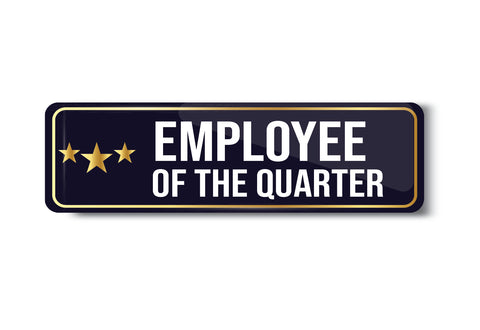 Employee of the Quarter I Office I Shop I Company I Rectangular Pin Badge