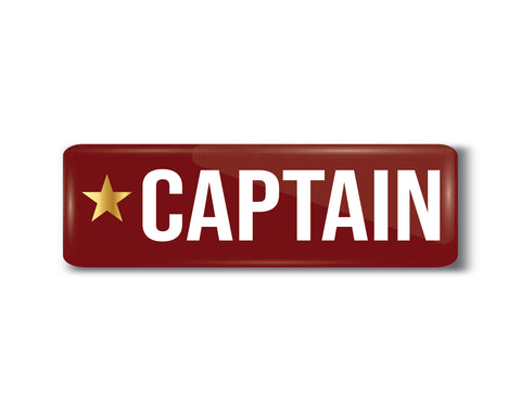 Captain I School I College I Office Rectangular Pin Badge