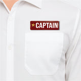 Captain I School I College I Office Rectangular Pin Badge