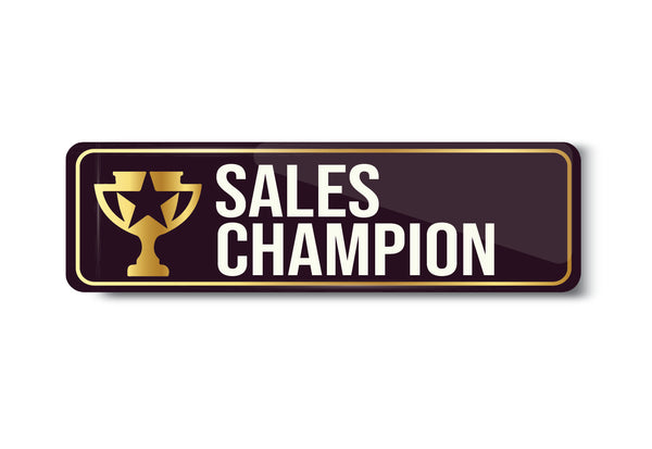 Sales Champion I Office I Shop I Company I Rectangular Pin Badge