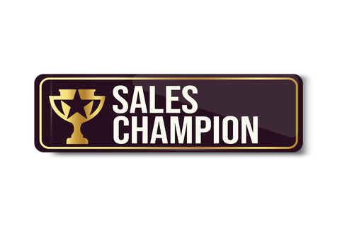 Sales Champion I Office I Shop I Company I Rectangular Pin Badge