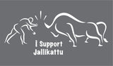 Jallikattu - Man Vs Kaalai Line Art Car Window Decal