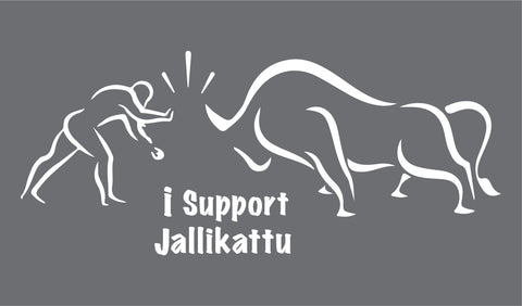 Jallikattu - Man Vs Kaalai Line Art Car Window Decal