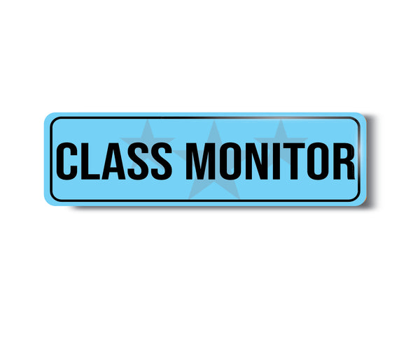 Class Moniter I School I College I Rectangular Pin Badge