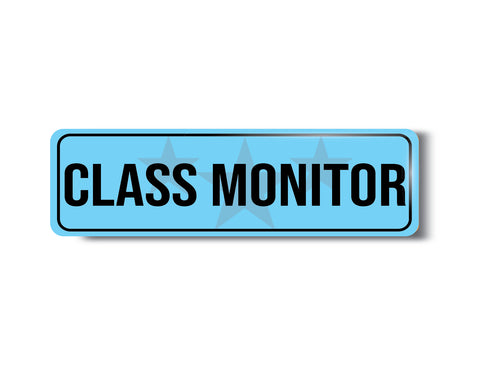 Class Moniter I School I College I Rectangular Pin Badge