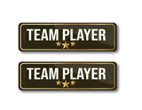 Team Player I School I College I Rectangular Pin Badge  Pack of 2 No's