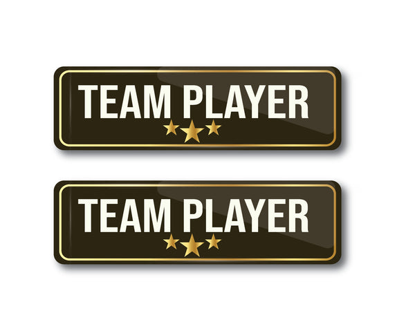 Team Player I School I College I Rectangular Pin Badge  Pack of 2 No's