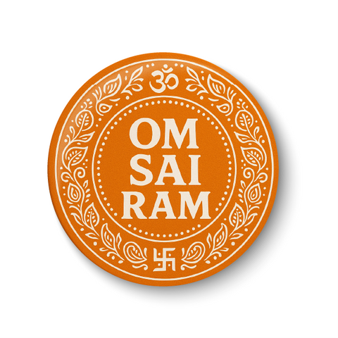 Ohm Sai Ram I Om Sai Ram I Sai Baba I Hindu Pin Badge