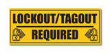 Lockout / Tagout Required I LOTO I Company I Industrial I Safety Rules I Wall Sticker