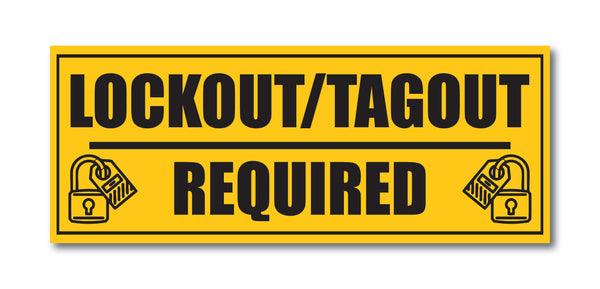 Lockout / Tagout Required I LOTO I Company I Industrial I Safety Rules I Wall Sticker