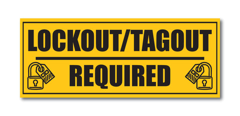 Lockout / Tagout Required I LOTO I Company I Industrial I Safety Rules I Wall Sticker