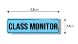 Class Moniter I School I College I Rectangular Pin Badge