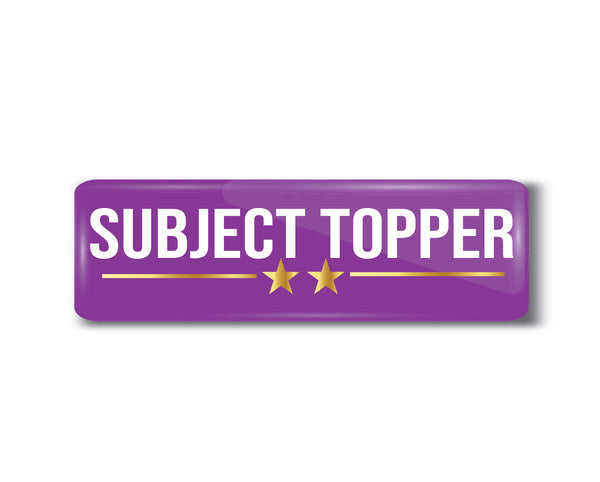 Subject Topper I School I College I Rectangular Pin Badge