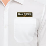 Team Player I School I College I Rectangular Pin Badge  Pack of 2 No's