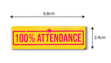 100% Attendance I School I College I Rectangular Pin Badge