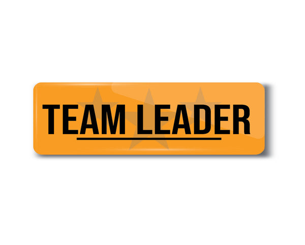Team Leader I School I College I Office I Rectangular Pin Badge