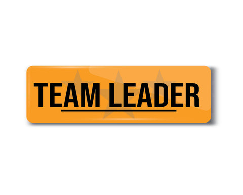 Team Leader I School I College I Office I Rectangular Pin Badge
