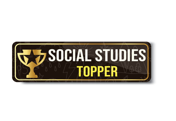 Social Studies Topper I Class Topper I School I College I University I Rectangular Pin Badge