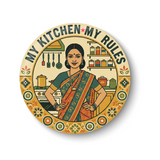 My Kitchen My Rules I Indian MOM Kitchen Rules I Cooking I Restaurant I  Pin Badge