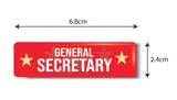 General Secretary I College I Office I Rectangular Pin Badge