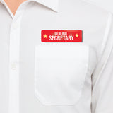 General Secretary I College I Office I Rectangular Pin Badge