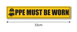 PPE Must be Worn I Company I Industrial I Safety Rules I Wall Sticker