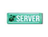 Server I Restaurant I Hotel I Rectangular Pin Badge