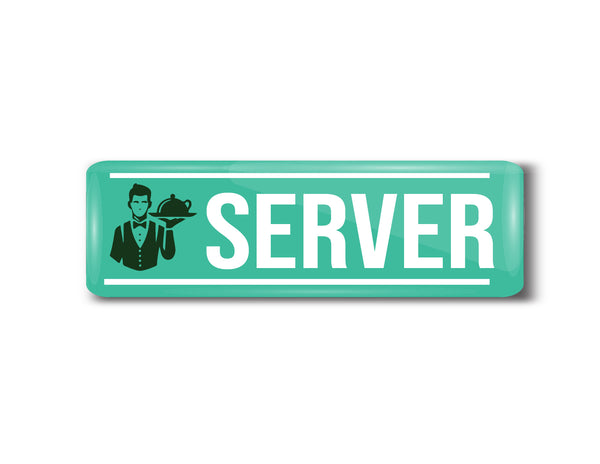 Server I Restaurant I Hotel I Rectangular Pin Badge