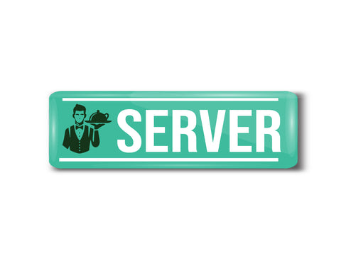 Server I Restaurant I Hotel I Rectangular Pin Badge