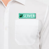 Server I Restaurant I Hotel I Rectangular Pin Badge