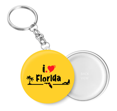 I Love Florida I Love with United States Series I Key Chain