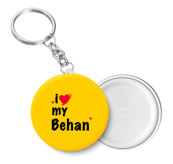 I Love My Behan Key Chain
