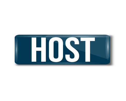 Host I Event Management I Rectangular Pin Badge