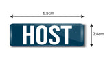 Host I Event Management I Rectangular Pin Badge