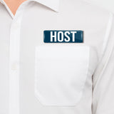 Host I Event Management I Rectangular Pin Badge