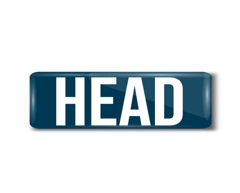 Head I Office I Rectangular Pin Badge